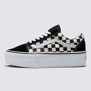 Van's Checkered Old Skool Stackform platform shoes Women's size 8